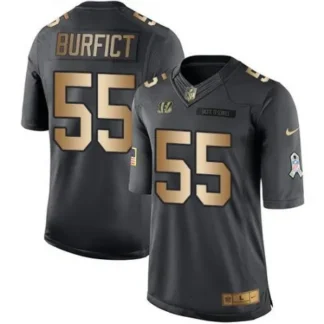 Bengals #55 Vontaze Burfict Black Men's Stitched NFL Limited Gold Salute To Service Jersey
