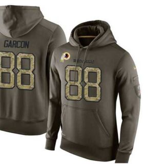 Glued Nike Washington Redskins #88 Pierre Garcon Olive Green Salute To Service Men's Pullover Hoodie