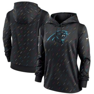 Women's Carolina Panthers Nike Anthracite 2021 NFL Crucial Catch Therma Pullover Hoodie