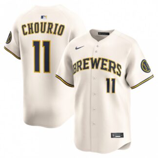 Jackson Chourio Milwaukee Brewers Nike Home Limited Jersey - Cream