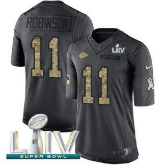 Nike Kansas City Chiefs #11 Demarcus Robinson Black Super Bowl LIV 2020 Men’s Stitched NFL Limited 2016 Salute to S...