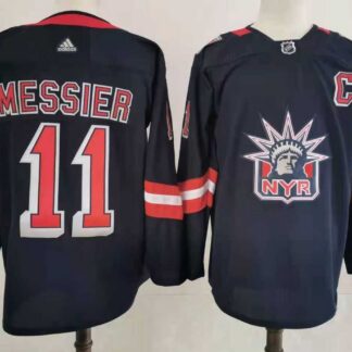New York Rangers 11 Mark Messier Navy Blue Adidas 2020-21 Stitched Jersey