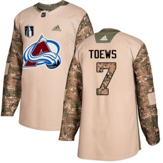 Adidas Colorado Avalanche #7 Devon Toews Camo 2022 Stanley Cup Final Patch Authentic Veterans Day Stitched NHL Jers...