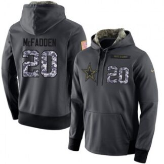 NFL Men's Dallas Cowboys #20 Darren McFadden Stitched Black Anthracite Salute to Service Player Performance Hoodie