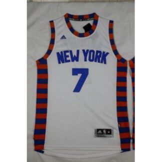 New York Knicks #7 Carmelo Anthony White Hardwood Classics Performance Stitched NBA Jersey
