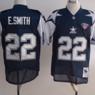 Size 8XL Dallas Cowboys #22 Emmitt Smith Blue Thanksgiving 75TH Throwback Jersey