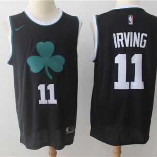 Nike Boston Celtics #11 Kyrie Irving Black Clover Logo Swingman Stitched NBA Jersey