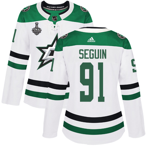 Adidas Dallas Stars #91 Tyler Seguin White Road Authentic Women’s 2020 Stanley Cup Final Stitched NHL Jersey