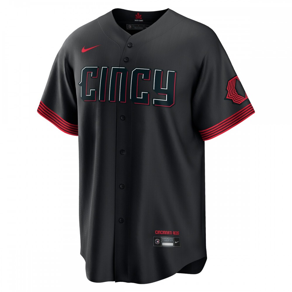 Tyler Stephenson Cincinnati Reds Nike 2023 City Connect Replica Player Jersey - Black - Image 2