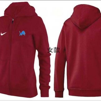 Womens Detroit Lions Team Logo 2015 Full Zip Hoodie-72