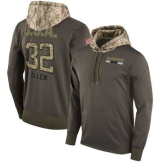 Nike Raiders 32 Marcus Allen Men's Olive Salute To Service Pullover Hoodie