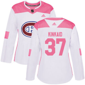 Adidas Montreal Canadiens #37 Keith Kinkaid White/Pink Authentic Fashion Women’s Stitched NHL Jersey