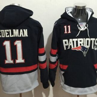Nike Patriots #11 Julian Edelman Navy Blue Sawyer Hooded Sweatshirt NFL Hoodie