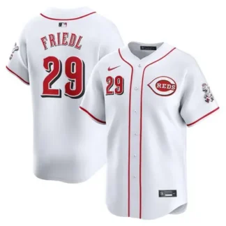 Men's Cincinnati Reds #29 TJ Friedl White Home Limited Player Jersey