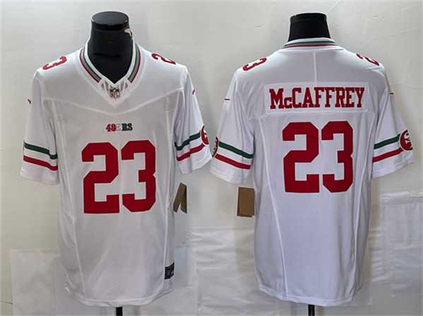 Men's San Francisco 49ers #23 Christian McCaffrey White 2023 F.U.S.E. Vapor Untouchable Limited Jersey