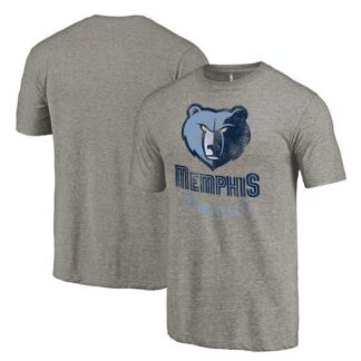 Men's Memphis Grizzlies Distressed Team Logo Gray T-Shirt FengYun