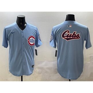 Men's Chicago Cubs Team Big Logo Blue 2024/25 2nd Alternate Limited Stitched Baseball Jersey
