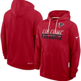 Men's Atlanta Falcons Red Sideline Standard Issue Top Prospect Dri-FIT Hoodie