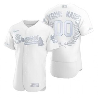 Braves Men's Customized Any Name & Number White Award Flexbase Collection Stitched Jersey