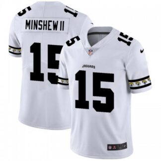 Breathable Jacksonville Jaguars #15 Gardner Minshew II Nike White Team Logo Vapor Limited NFL Jersey for game day