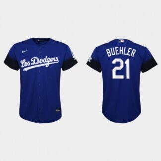 Los Angeles Los Angeles Dodgers #21 Walker Buehler Nike Youth 2021 City Connect MLB Jersey Royal Youth