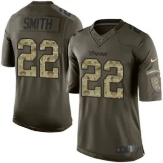 Vikings #22 Harrison Smith Green Youth Stitched NFL Limited Salute to Service Jersey