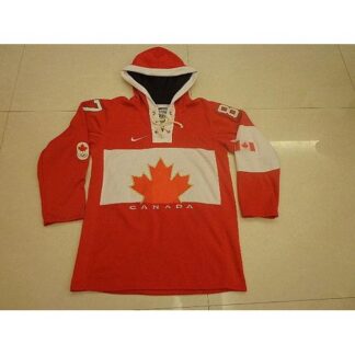 Olympic CA. #87 Sidney Crosby Red Sawyer Hooded Sweatshirt Stitched NHL Jersey
