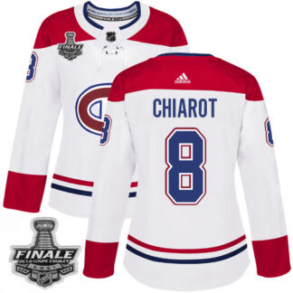 Adidas Montreal Canadiens #8 Ben Chiarot White Road Authentic Women’s 2021 NHL Stanley Cup Final Patch Jersey Womens