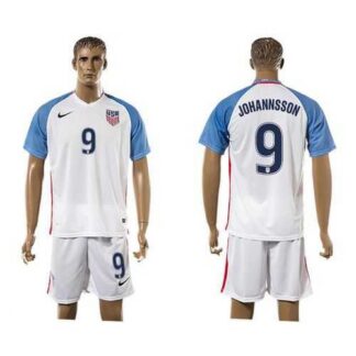 Breathable USA #9 Johannsson Home Soccer Country Jersey for game day