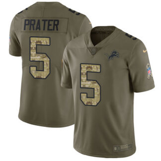Nike Detroit Lions #5 Matt Prater Olive/Camo Men’s Stitched NFL Limited 2017 Salute To Service Jersey