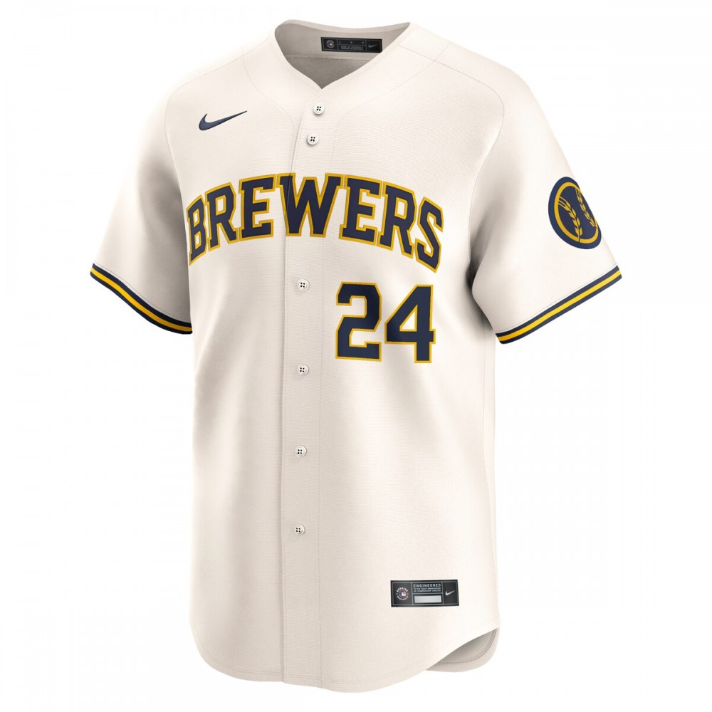 William Contreras Milwaukee Brewers Nike Home Limited Player Jersey - Cream - Image 2